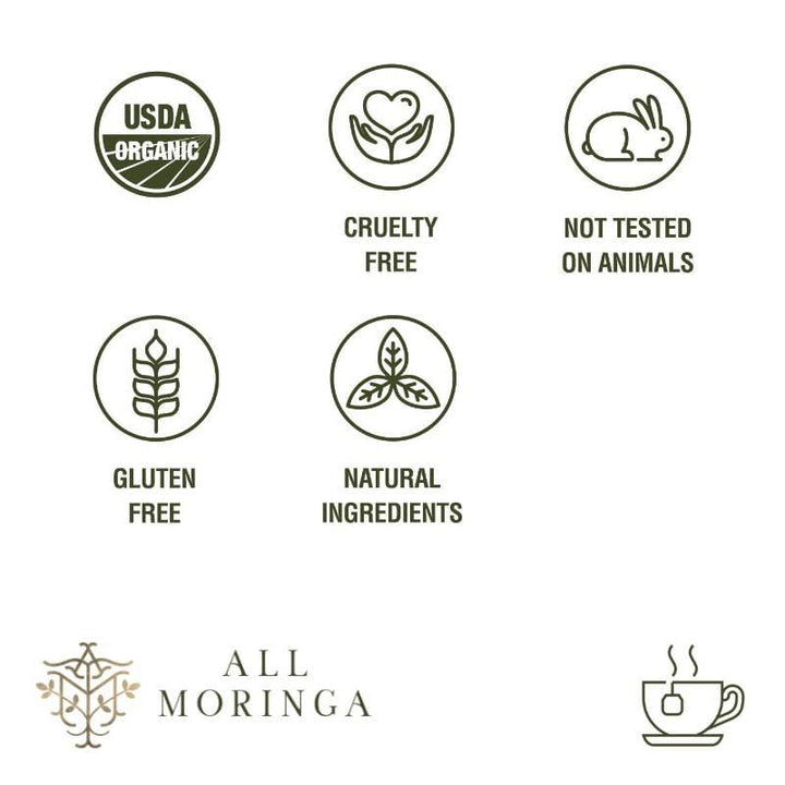 Premium Organic Moringa Leaf and Ginger Herbal Tea USDA Certified 28 Tea Bags-3