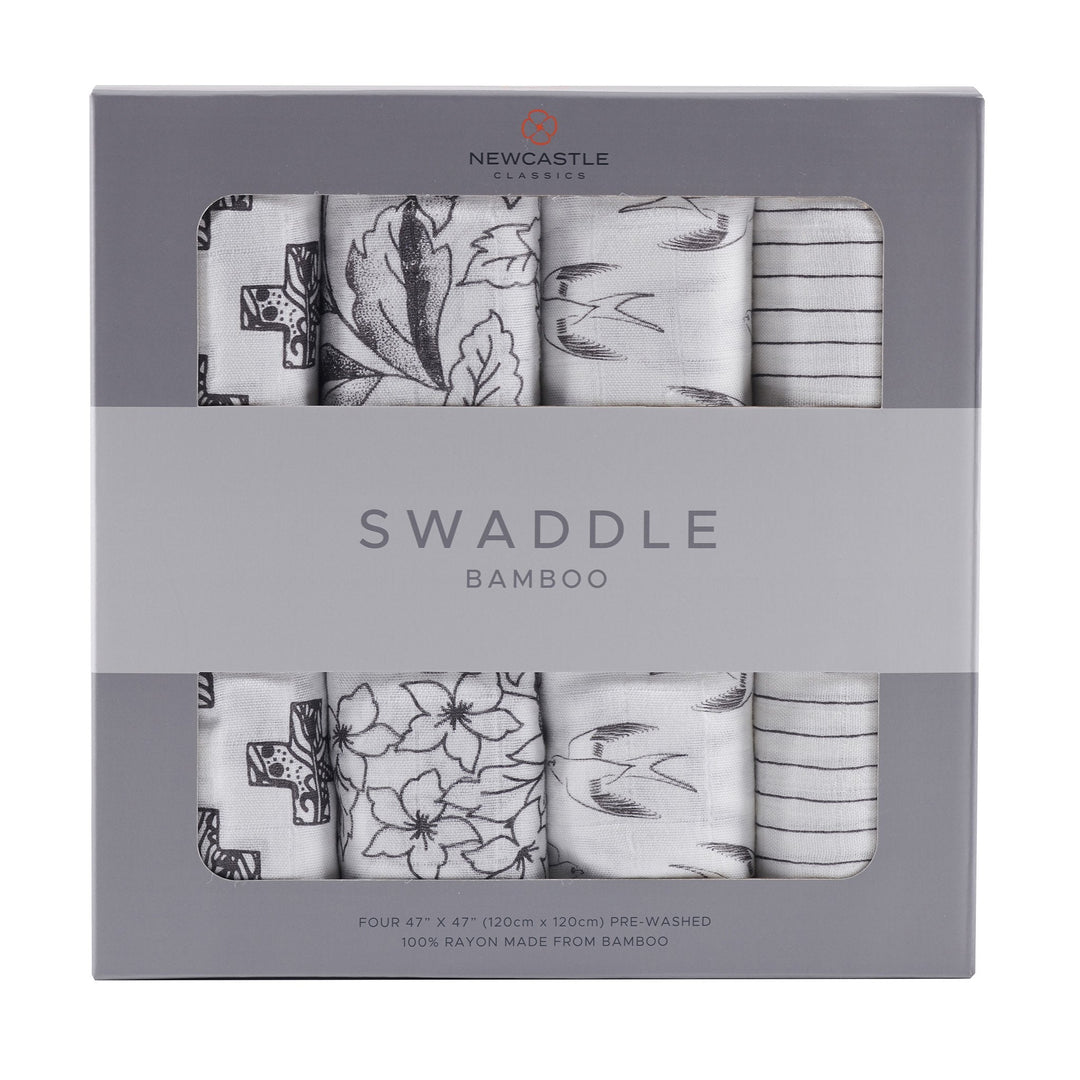 Monochrome Bamboo Muslin Swaddle 4PK-0