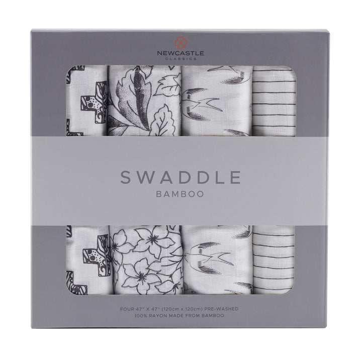 Monochrome Bamboo Muslin Swaddle 4PK-0