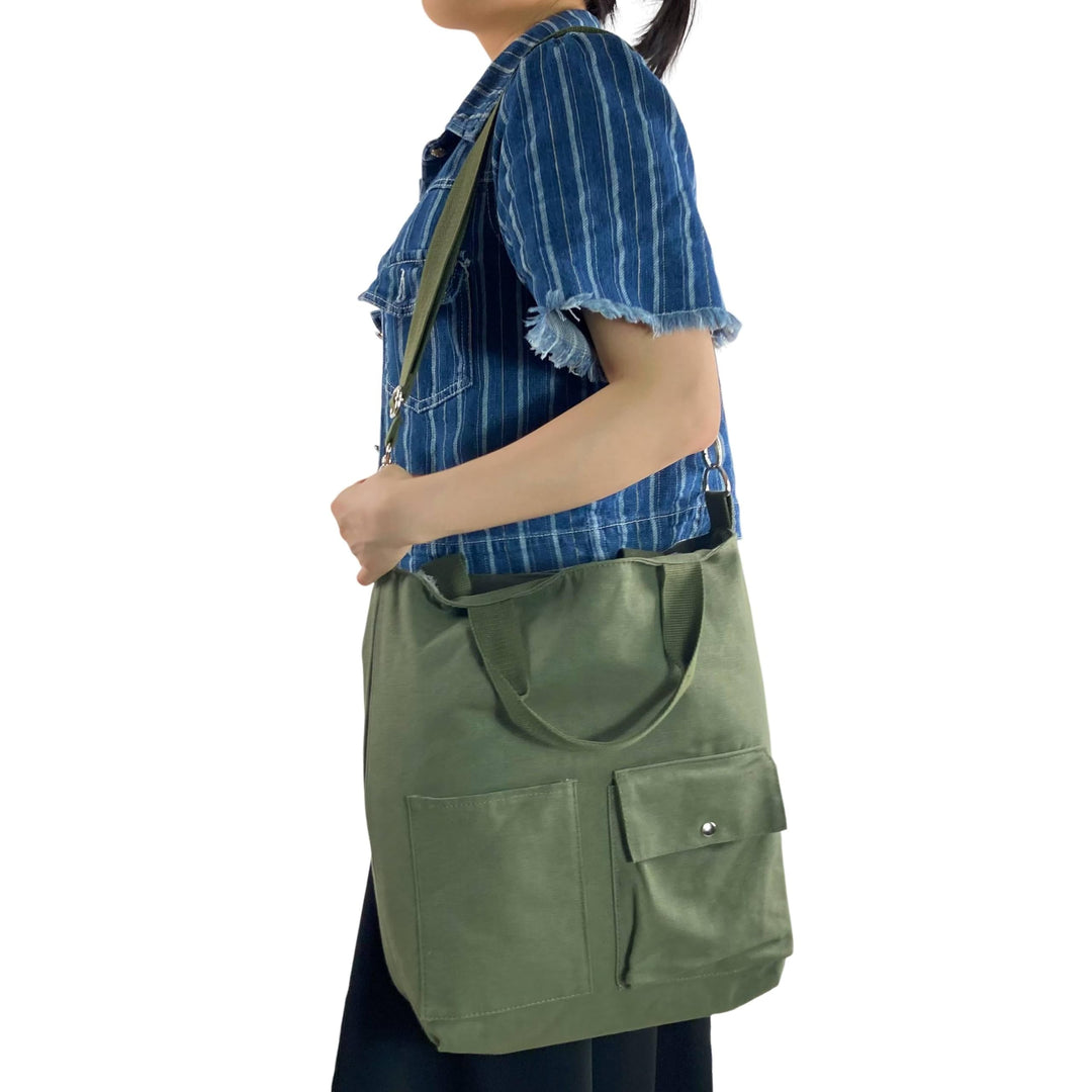 ReBirth Green Crossbody Reversible Tote – Eco-Friendly, Water-Resistant – Cinnamon/Army