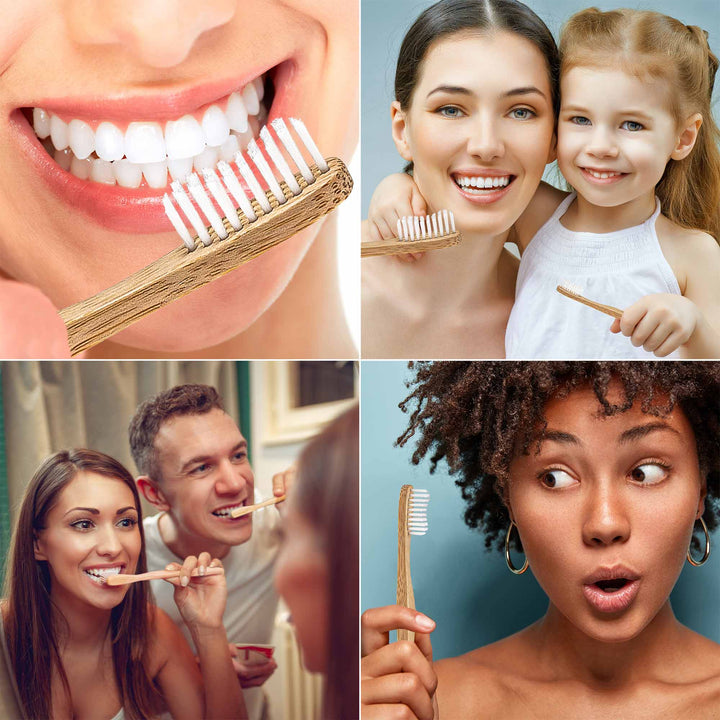 Bamboo Toothbrush Set 5-Pack - Bamboo Toothbrushes with Medium Bristles for Adults - Eco-Friendly, Biodegradable, Natural Wooden Toothbrushes-3
