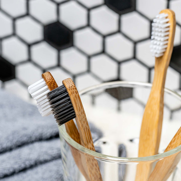 Bamboo Toothbrush Set 5-Pack - Bamboo Toothbrushes with Medium Bristles for Adults - Eco-Friendly, Biodegradable, Natural Wooden Toothbrushes-7