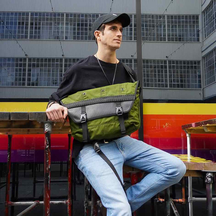 Bradley Upcycled Water Resistant Bike Messenger Bag