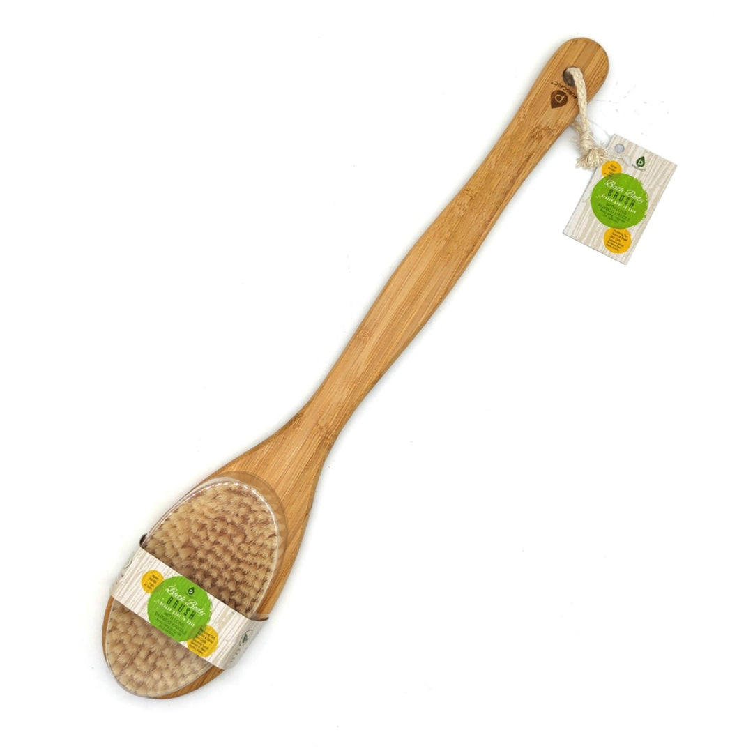 Bath Body Brush With Long Bamboo Handle