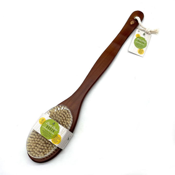 Bath Body Brush With Long Bamboo Handle