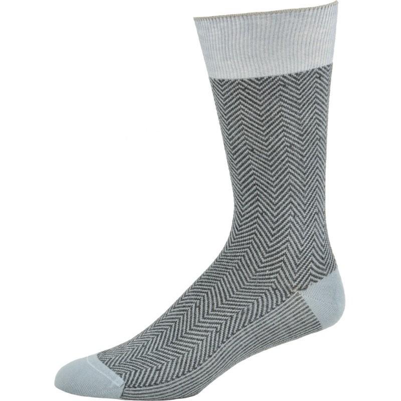 Men's Bamboo Dark Herringbone Crew 3 Pr. Pack Socks