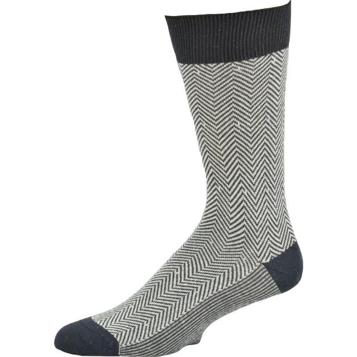 Men's Bamboo Dark Herringbone Crew 3 Pr. Pack Socks