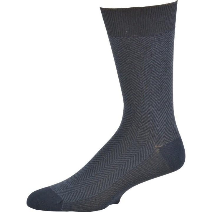 Men's Bamboo Dark Herringbone Crew 3 Pr. Pack Socks