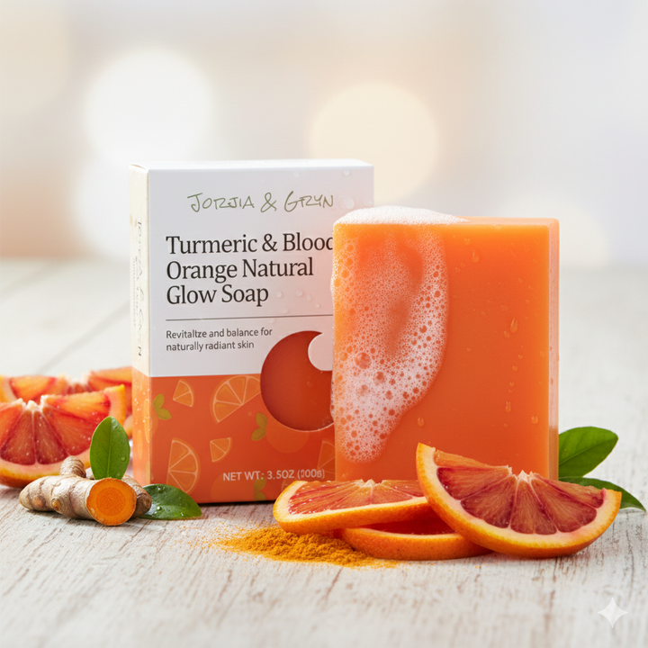 Jorjia & Gryn Turmeric Kojic Acid Probiotic Blood Orange Soap | Revitalizing Botanical Bar