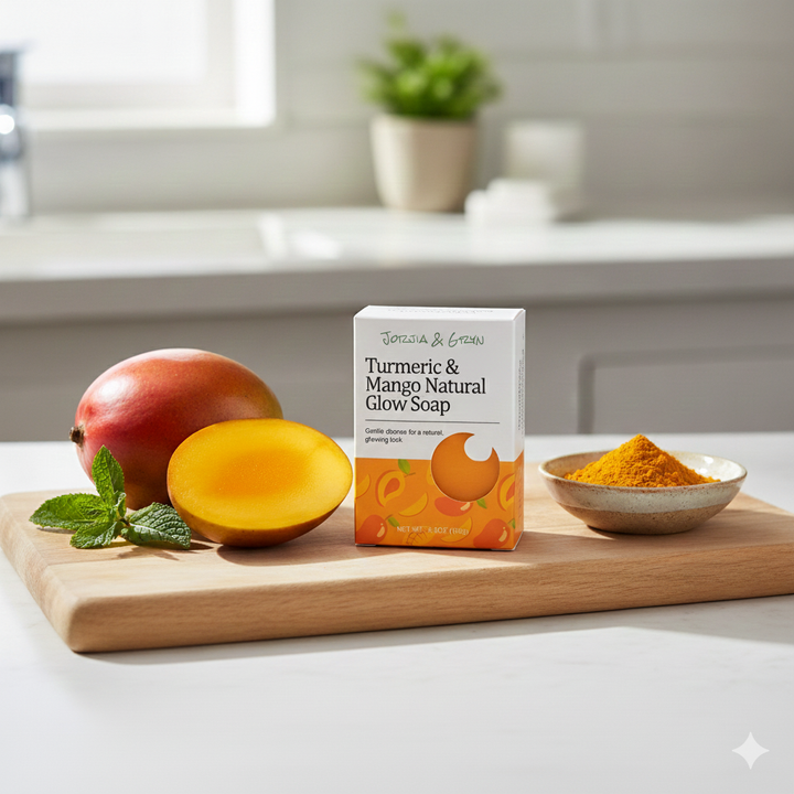 Jorjia & Gryn Turmeric Kojic Acid Probiotic Mango Soap - Nourishing Botanical Bar