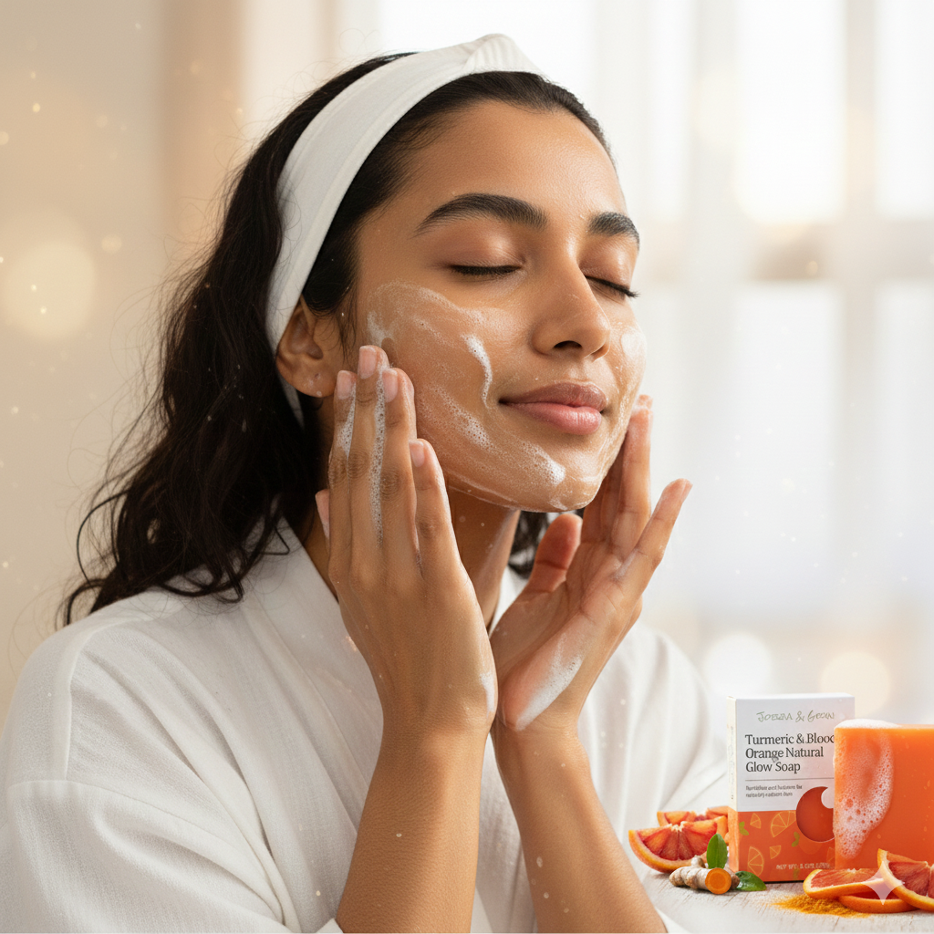 Jorjia & Gryn Turmeric Kojic Acid Probiotic Blood Orange Soap | Revitalizing Botanical Bar