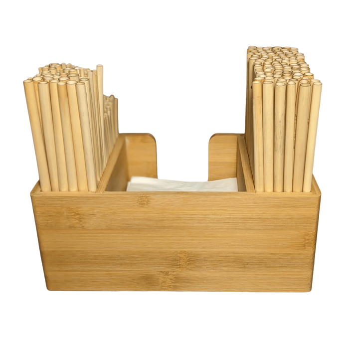 Bamboo Straw and Napkin Bar Caddy-4