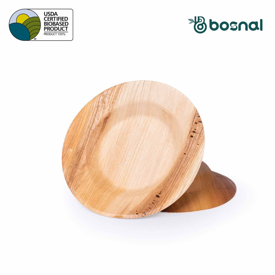 Bosnal - Palm Leaf Biodegradable Bowls, 9.5 inch Round Soup Bowl, 25 Pcs-4