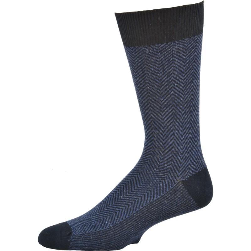 Men's Bamboo Dark Herringbone Crew 3 Pr. Pack Socks