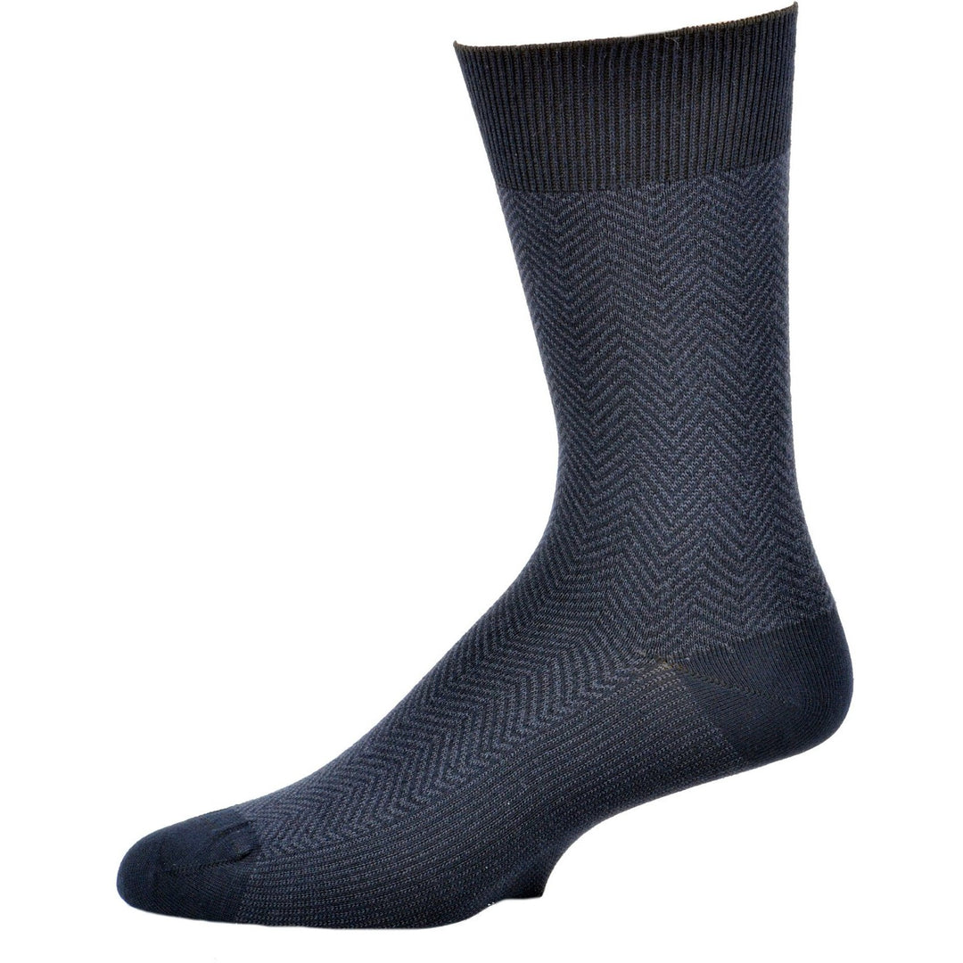 Men's Bamboo Dark Herringbone Crew 3 Pr. Pack Socks