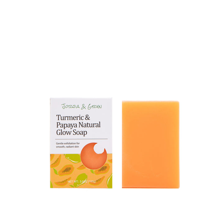 Jorjia & Gryn Turmeric Kojic Acid Probiotic Papaya Soap | Brightening Exfoliating Bar