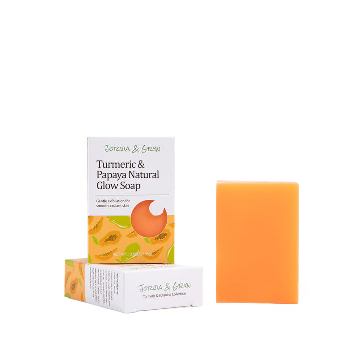 Jorjia & Gryn Turmeric Kojic Acid Probiotic Papaya Soap | Brightening Exfoliating Bar