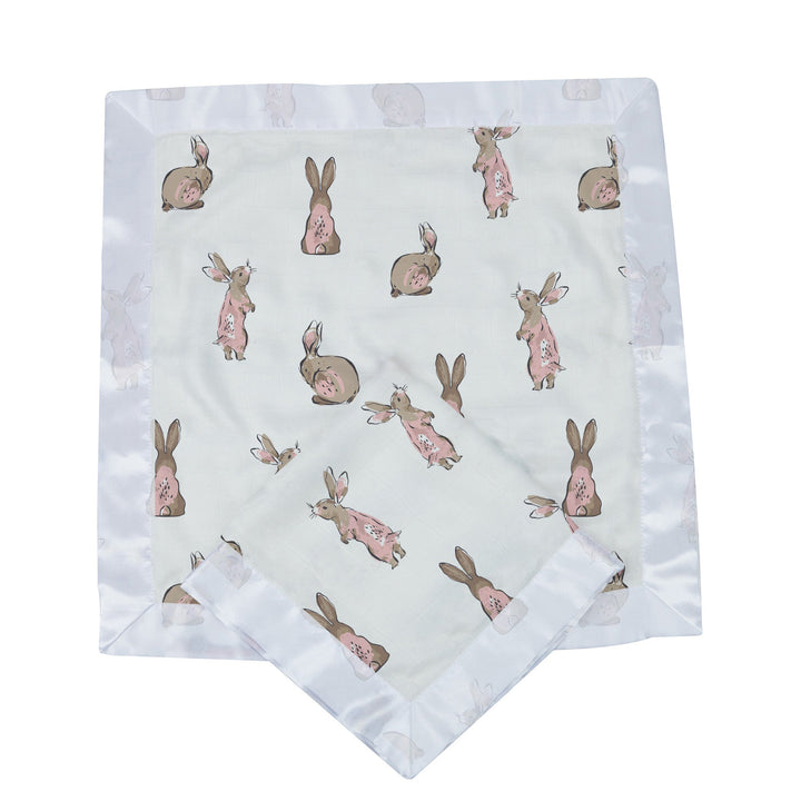 Powder Pink Bunnies Bamboo Newcastle Blankie-2