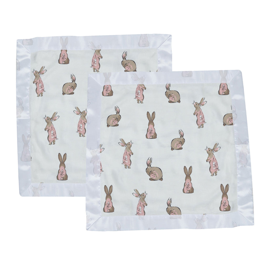 Powder Pink Bunnies Bamboo Newcastle Blankie-1