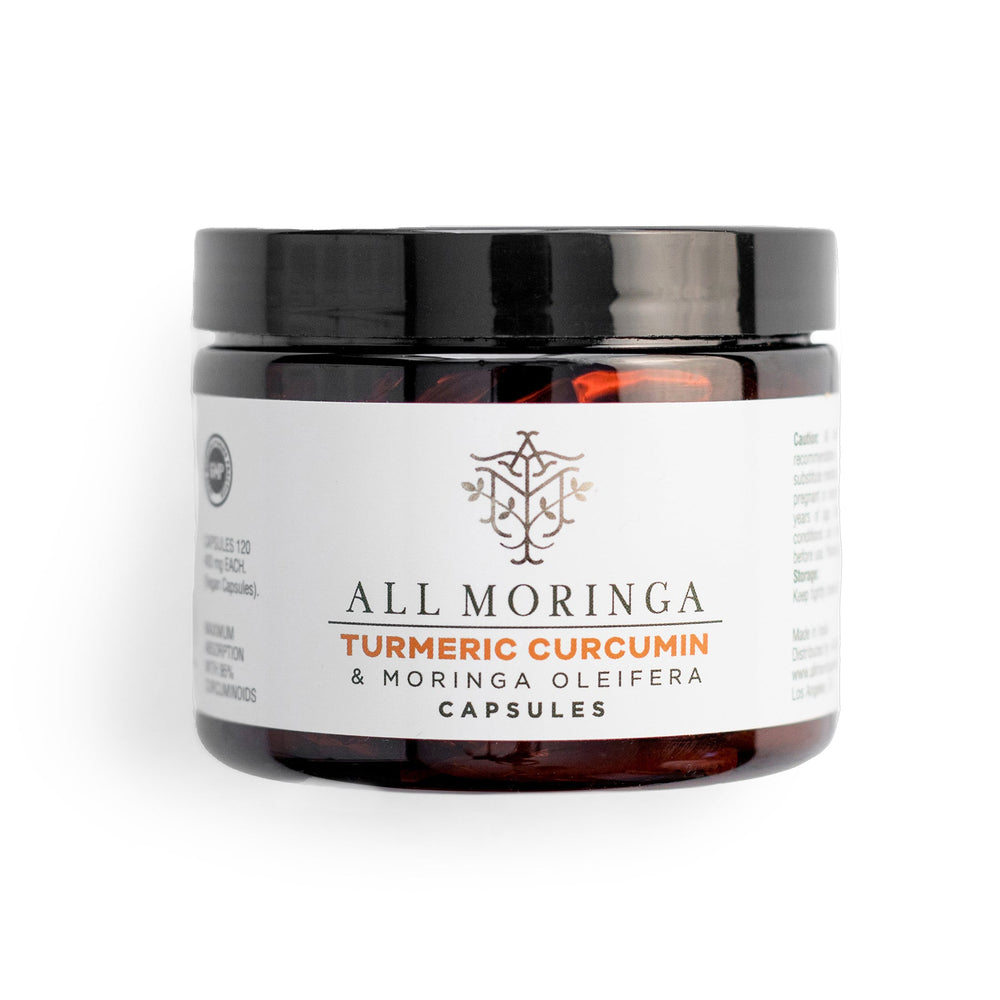 Premium Organic Turmeric Curcumin, Black Pepper Extract & Moringa Oleifera leaves In Vegan Capsules 95% Curcuminoids (Month Supply)-1