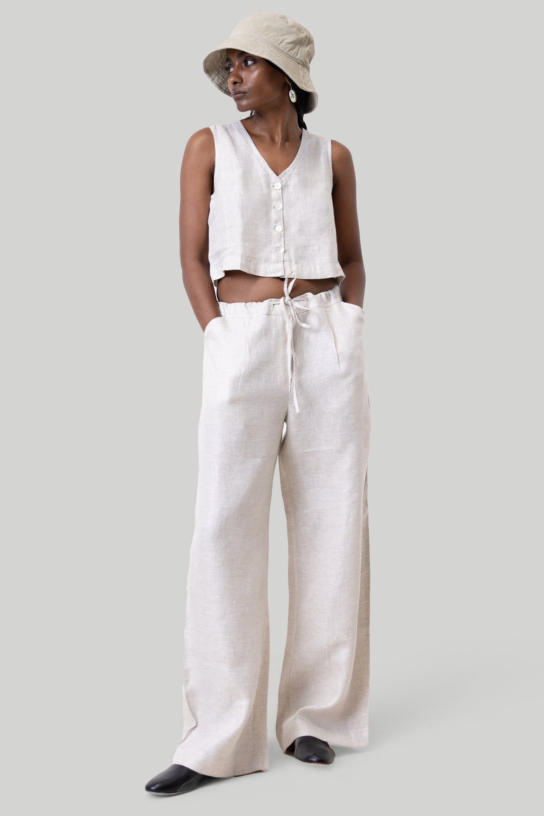 Wide Leg Linen Pants-0