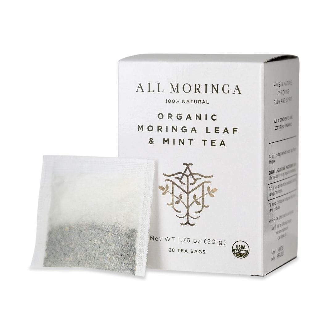 Premium Organic Moringa Leaf, Mint and Chamomile Herbal Tea USDA Certified 28 Tea Bags-3