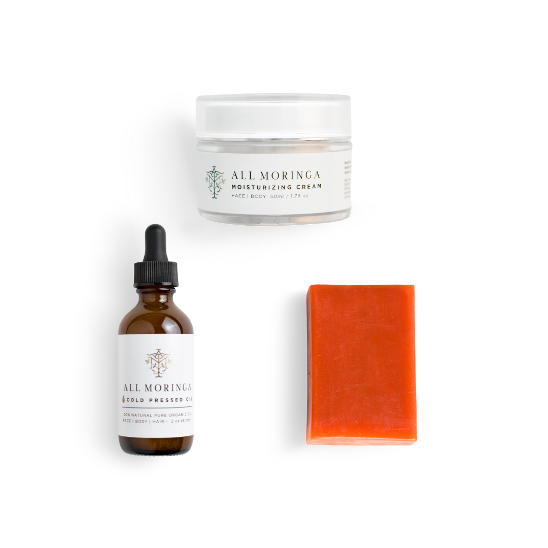 Moringa Radiance Skin Care Kit | All Natural Nourishment for All Skin Types | Daily Routine-0