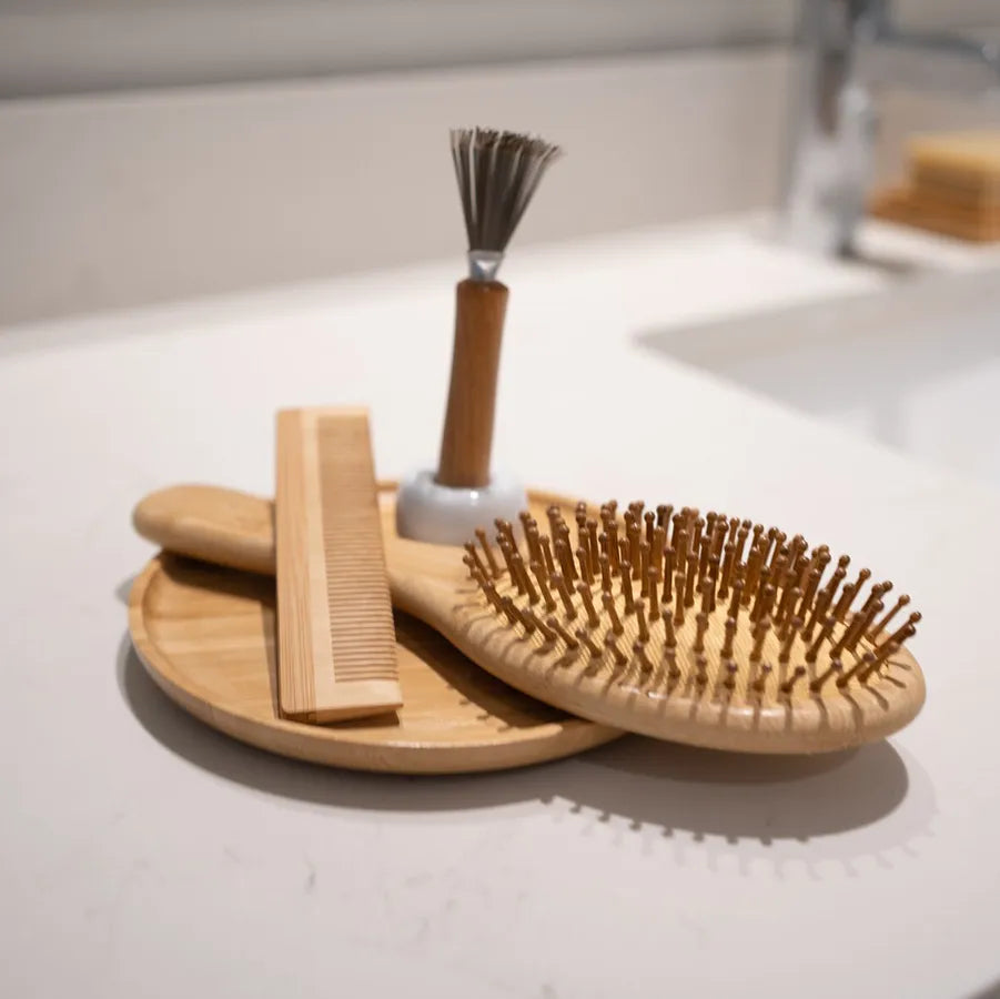 Plantish Bamboo Hair Brush Set