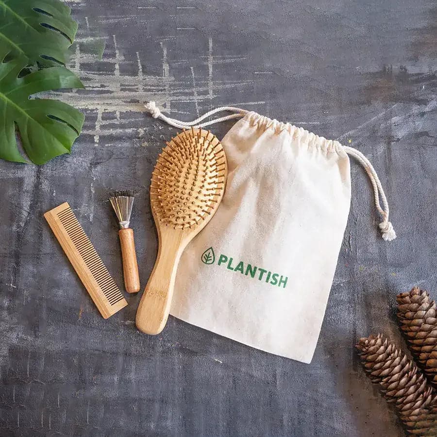 Bamboo Hair Brush Set-0