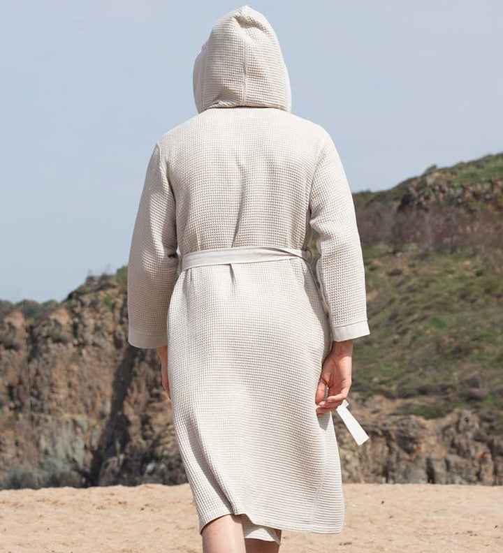 Men's Hooded Turkish Cotton Waffle Robe-24