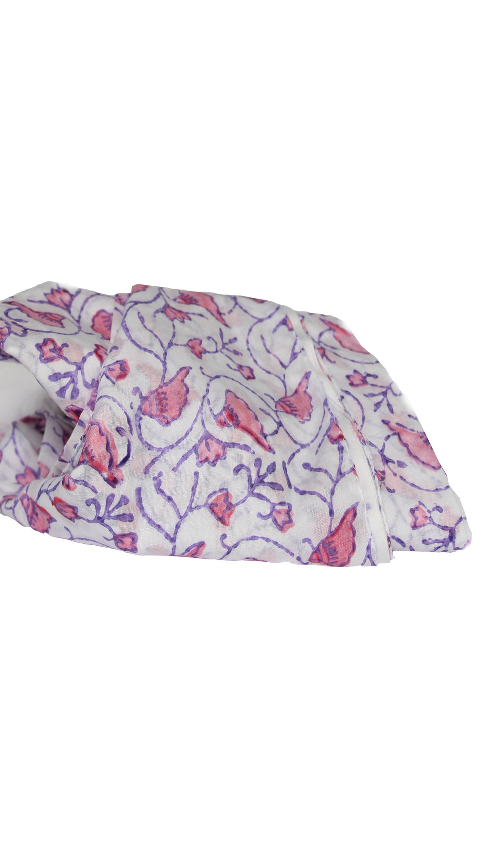 Hand Block Print Cotton Fabric Made by Female Survivors in India-1
